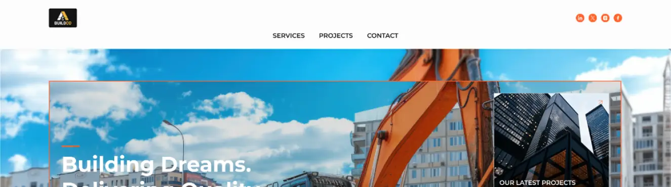 Construction & Building Company Website Template | Modern Responsive Template for Contractors & Builders