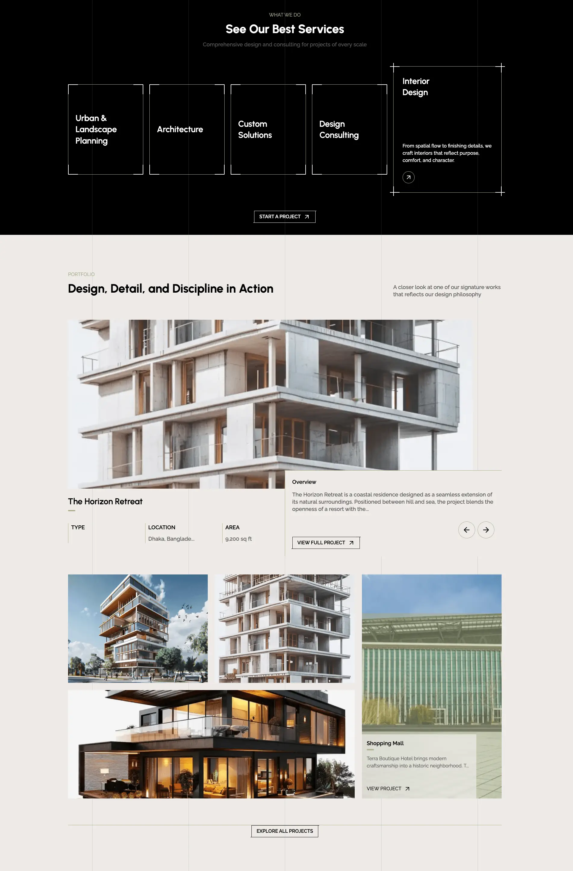 Architecture & Interior Design Portfolio Template | Modern Responsive Template for Architects & Designers