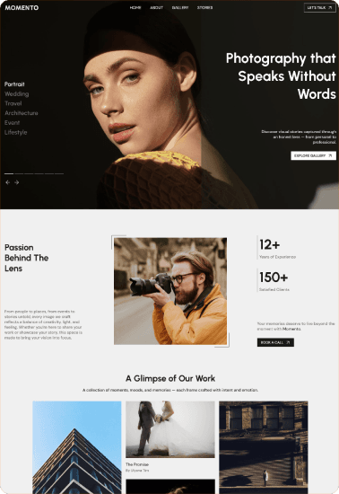 Lensora – Photography Portfolio Template